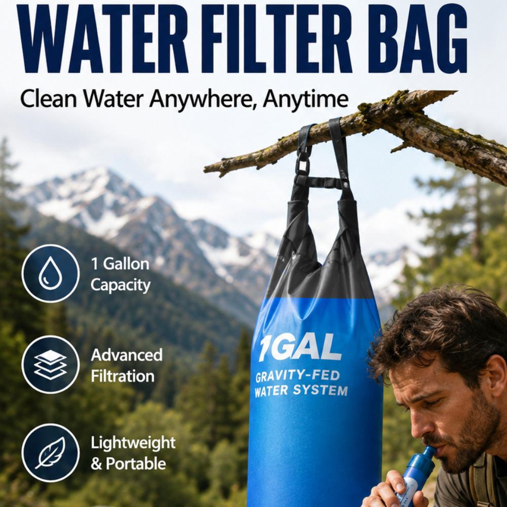 1 Gal Gravity Water Filter Bag - đánh giá và giá Bivy Bag Emergency